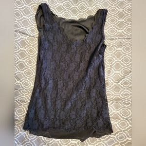 Black silk tank top